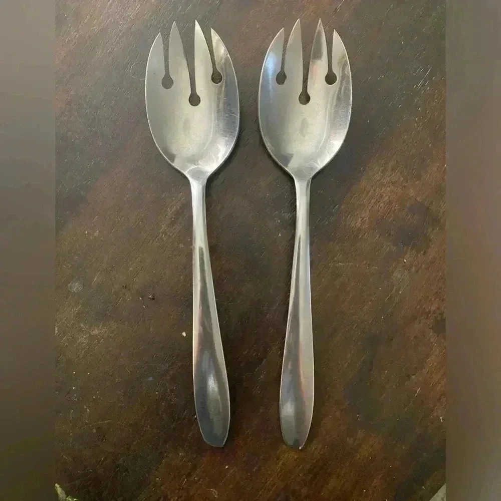 Vintage Spork Spoon Serving Set 9” Salad Imperial Brand IMI39 Stainless‎ Steel